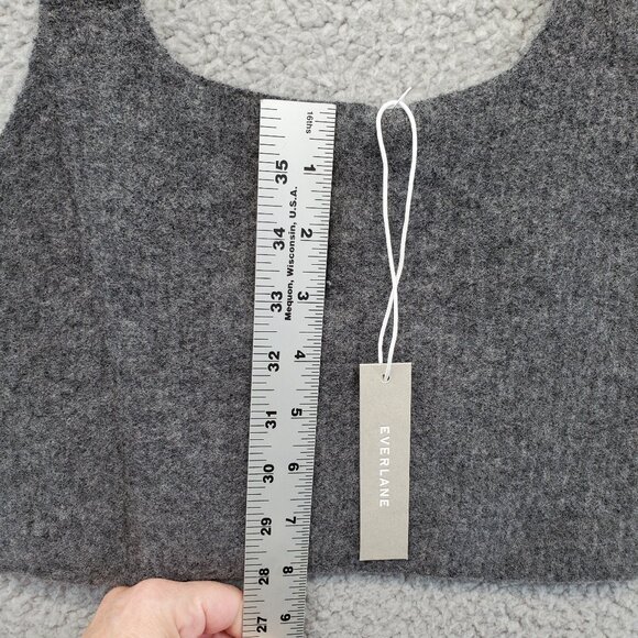 Everlane Cropped Tank Top Womens Size Small S Grey Cozy Stretch Wool Ble… - Picture 3 of 7